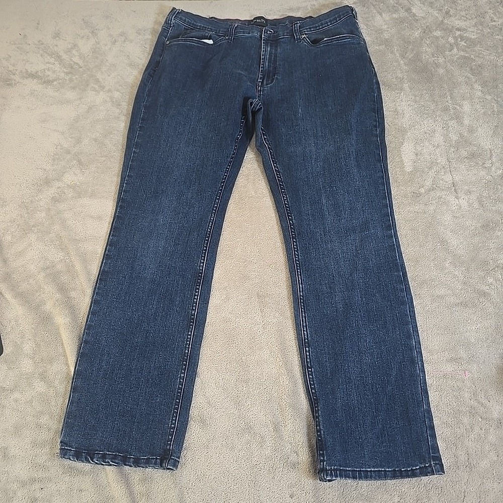 Jachs New York Jeans Mens 38x32 Dark Blue Denim Straight‎ Leg Classic Casual